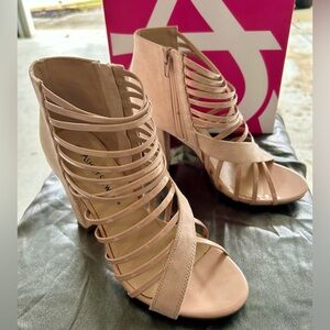 Strappy Nude Heeled Sandals